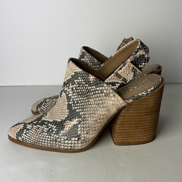 Vince Camuto Chemine Snake Print Booties Mules 9 - Picture 5 of 8